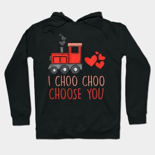 Kids I Choo Choo Choose You Valentines Day Train Toddler Boys Hoodie